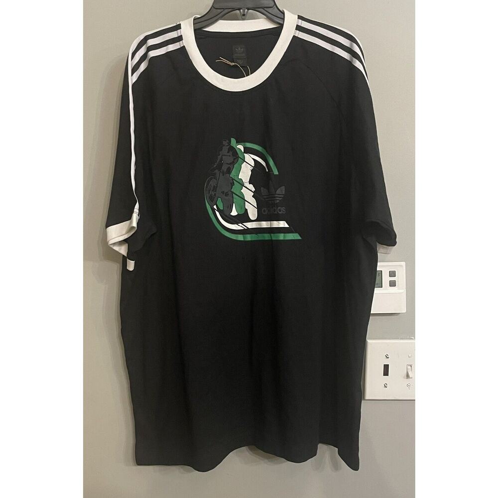 Adidas Shirt Climahill Motocross Short Sleeve 3 Stripe Tee Mens XLarge New